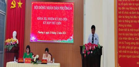 HỘI ĐỒNG NHÂN DÂN PHƯỜNG 4 KHOÁ XII NHIỆM KỲ 2021-2026 TỔ CHỨC KỲ HỌP LẦN THỨ CHÍN HỘI ĐỒNG NHÂN DÂN PHƯỜNG 4 KHOÁ XII NHIỆM KỲ 2021-2026 TỔ CHỨC KỲ HỌP LẦN THỨ CHÍN