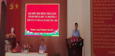 ĐẠI BIỂU HỘI ĐỒNG NHÂN DÂN THÀNH PHỐ VÀ PHƯỜNG 4 TIẾP XÚC CỬ SAU KỲ HỌP THỨ CHÍN (KHOÁ XII) ĐẠI BIỂU HỘI ĐỒNG NHÂN DÂN THÀNH PHỐ VÀ PHƯỜNG 4 TIẾP XÚC CỬ SAU KỲ HỌP THỨ CHÍN (KHOÁ XII)